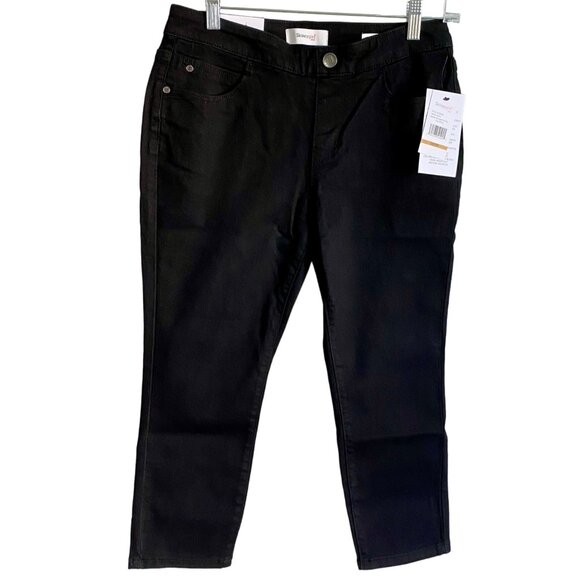 Skinnygirl Petite Pull On Mid Rise Skinny Crop Black Pull On Jeans NEW NWT - Picture 1 of 11